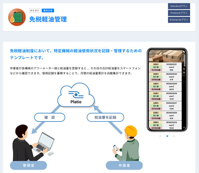 免税経由管理テンプレート
